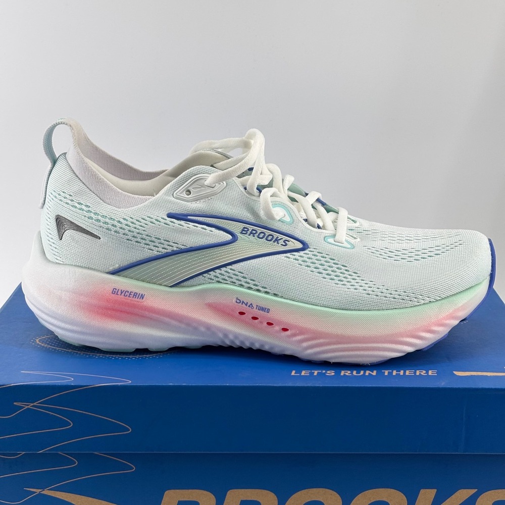 Brooks Glycerin 22 Running Shoes Womens 9 Mint Pink Blue DNA Tuned Neutral Sneak